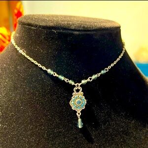 Vintage Robert Rose silver Plated necklace 14” with a 2” extender